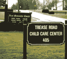 Trease Road Child Care Sign